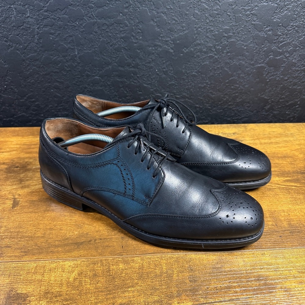 Johnston & Murphy XC4 15-3027 Black Leather Waterproof Wingtip Derby Mens 11M